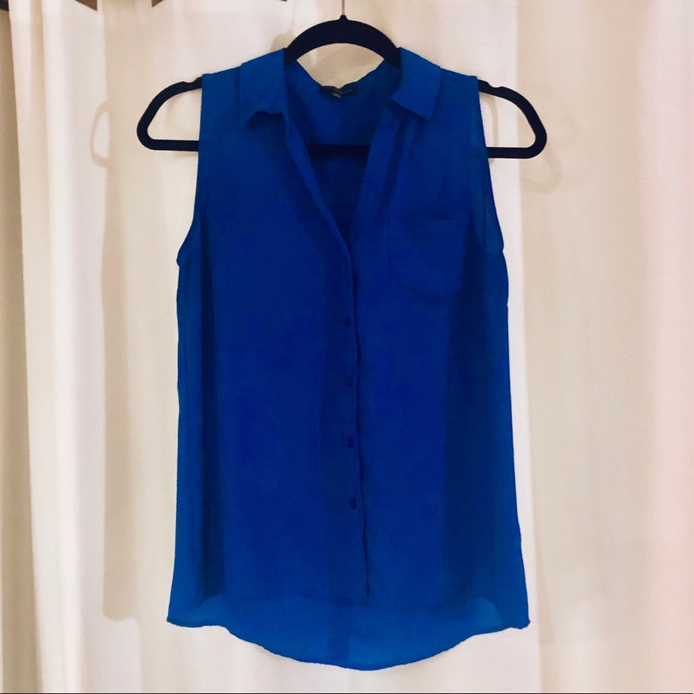 The Limited Ashton Sleeveless Blouse. Royal Blue.
